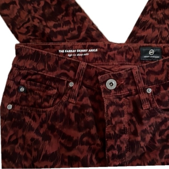 AG Adriano Goldschmied Farrah High Rise Skinny Ankle Leopard Print Corduroy Jean - Picture 11 of 17